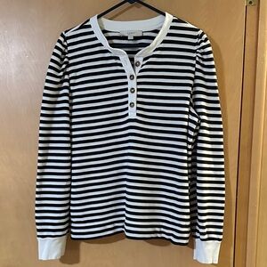 LOFT black and white stripe top - XL